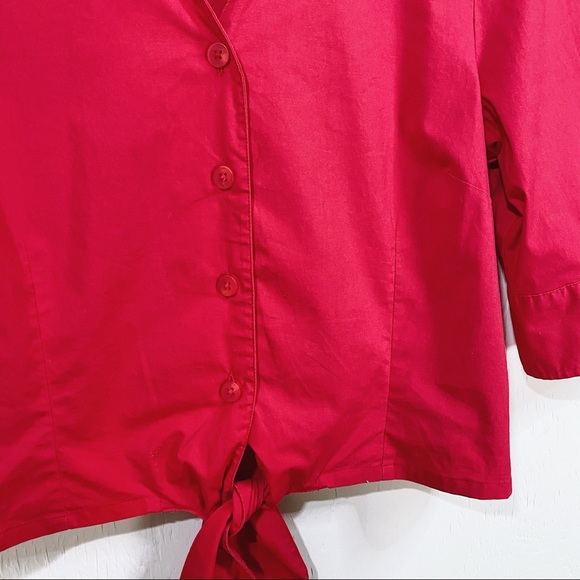 Rafaella Cropped Front Tie Blouse - Picture 3 of 6